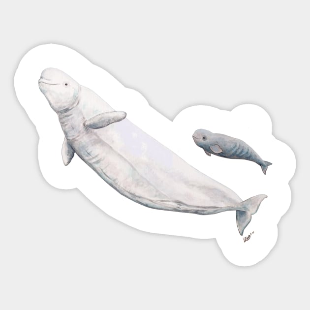 Beluga and baby beluga Sticker by chloeyzoard